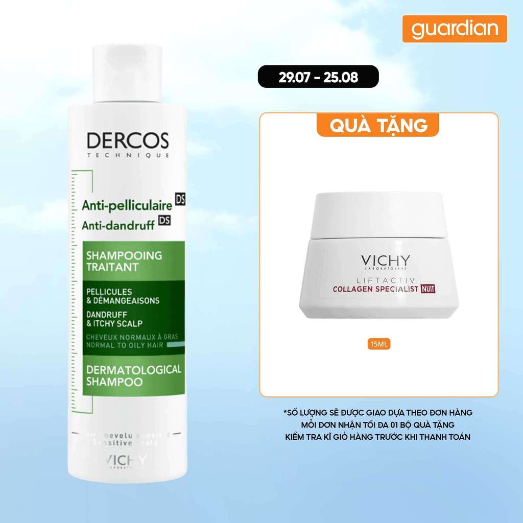 Dầu Gội Giảm Gàu Vichy Dercos Dành Cho Da Đầu Dầu 200ml