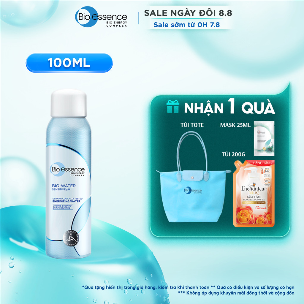 Nước Xịt Khoáng Bio-essence Dưỡng Da Ẩm Mượt Mịn Màng 100ml