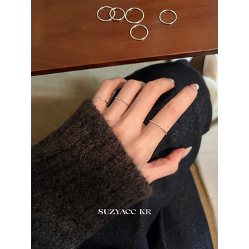 nhẫn bạc nữ nhẫn bạc 925 Suzyacc kr Phong Cách Tối Giản Đồng Bằng Nhẫn Bạc Sterling ins Niche Cao Cấp Đuôi Nhẫn Tất Cả Trận Đấu Xếp Chồng Chỉ Số Nhẫn