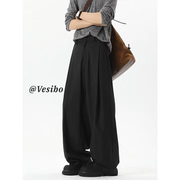quần tây nam quần tây nam big size Đen Retro Yamamoto Quần Nam Mùa Hè Cao Cấp Xếp Ly Ống Rộng Quần Âu Đường Phố Mỹ Mặc Thẳng Phù Hợp Với Quần