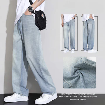 Nam Quần Nam Quần Rời Quần Jean Nam Thẳng Quần Jean Rời Quần Jean Rời Quần Xanh Nhạt Giặt Quần Jean Denim Quần