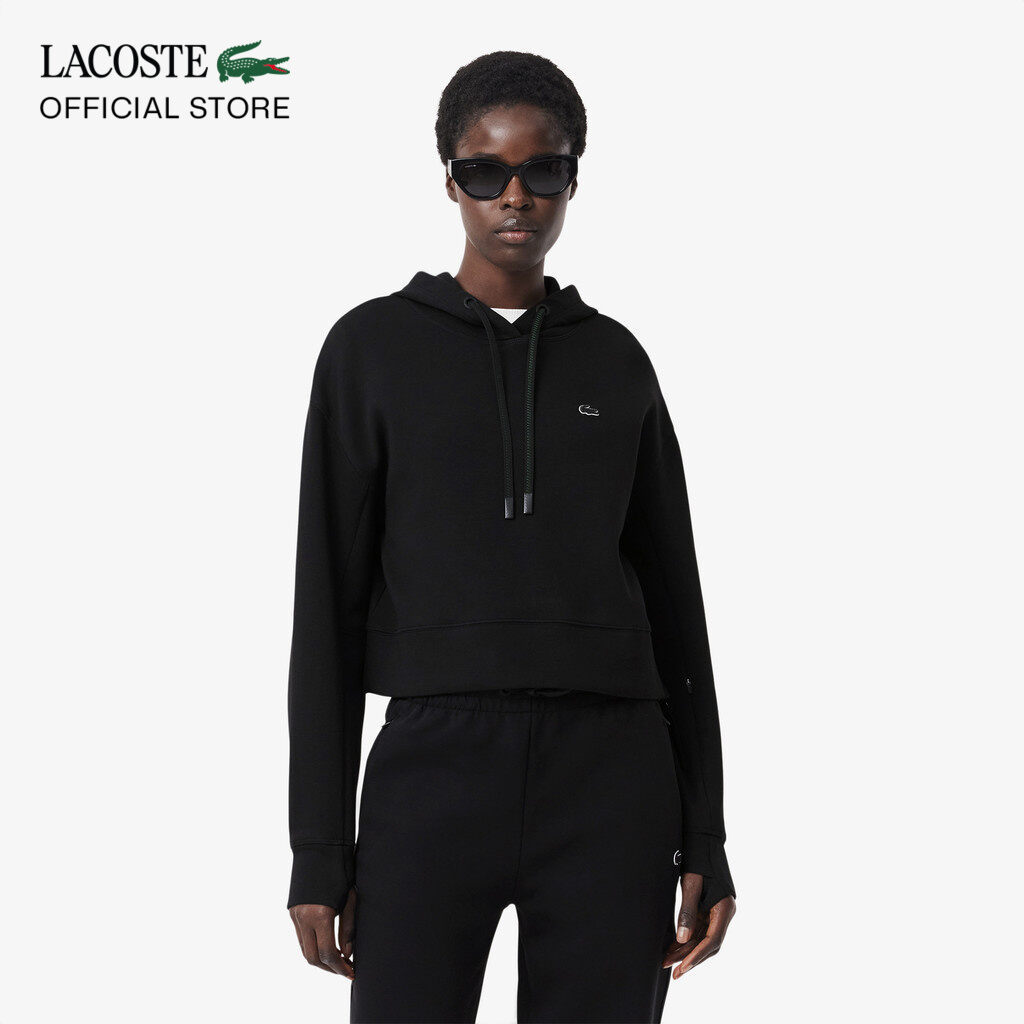 Áo Hoodie Lacoste Nữ Dáng Ngắn Chất Liệu Cotton