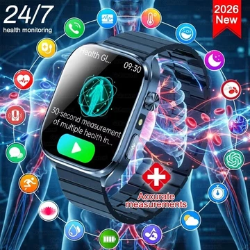 2026 Mới AI-Diagnosis Chăm Sóc Đồng Hồ Thông Minh Nam ECG + PPG Chính Xác Axit Uric Huyết Áp Lipids Năm Cơ Quan Cuộc Gọi Bluetooth Đồng Hồ Thông Minh