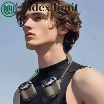 Quạt di động có thể gập lại INDEX LIMIT, 360° Quạt treo cổ có thể điều chỉnh 4 tốc độ có thể uốn cong, Quạt đeo cổ có thể đeo được siêu yên tĩnh đa chức năng Quạt thể thao