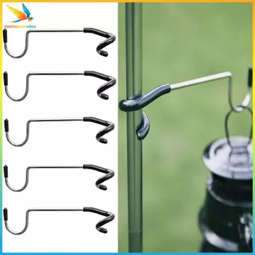Coloursswallowfree Cắm Trại Đèn Cực Móc Thép Không Gỉ Lều Cực Đèn Móc Đa Năng Cắm Trại Ngoài Trời Đèn Đứng Móc Thiết Bị Cắm Trại ABC