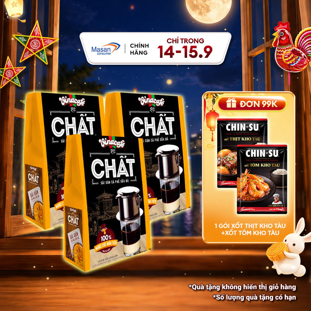 Combo 3 Cà Phê Vinacafé Chất Sài Gòn Cà Phê Sữa Đá – Hộp 10 Gói x 29g
