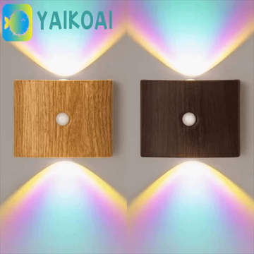 Đèn tường cảm ứng LED GLENES, Đèn ngủ lắp đặt cảm biến hồng ngoại, Đèn ngủ 3 màu / đèn Neon Đèn mềm đa chức năng Cảm biến PIR Đèn treo tường
