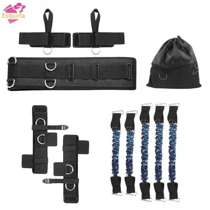 Bộ dây kháng lực đấm bốc Bộ dây kháng lực Dây tập luyện Dây nhanh nhẹn với ống đàn hồi TPE và tay áo bảo vệ Dây đai có thể điều chỉnh Vòng chân cổ tay