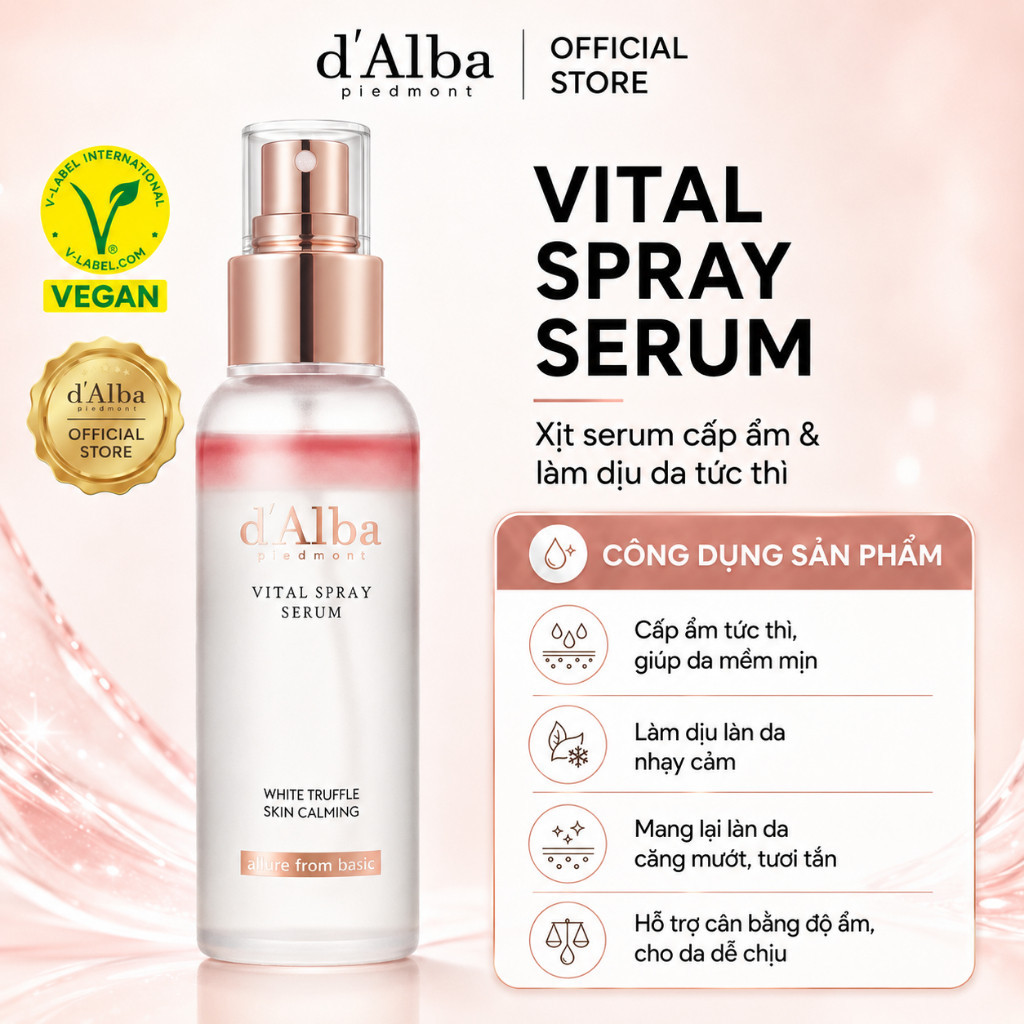 d’Alba Serum Xịt Khoáng Thuần Chay – Cấp Ẩm, Làm Dịu Da Nhạy Cảm & Tươi ...