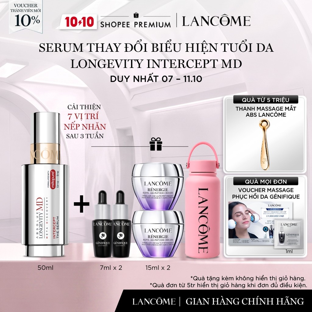 [LẦN ĐẦU RA MẮT] SERUM THAY ĐỔI BIỂU HIỆN TUỔI DA LANCOME LONGEVITY INTERCEPT MD 50ML