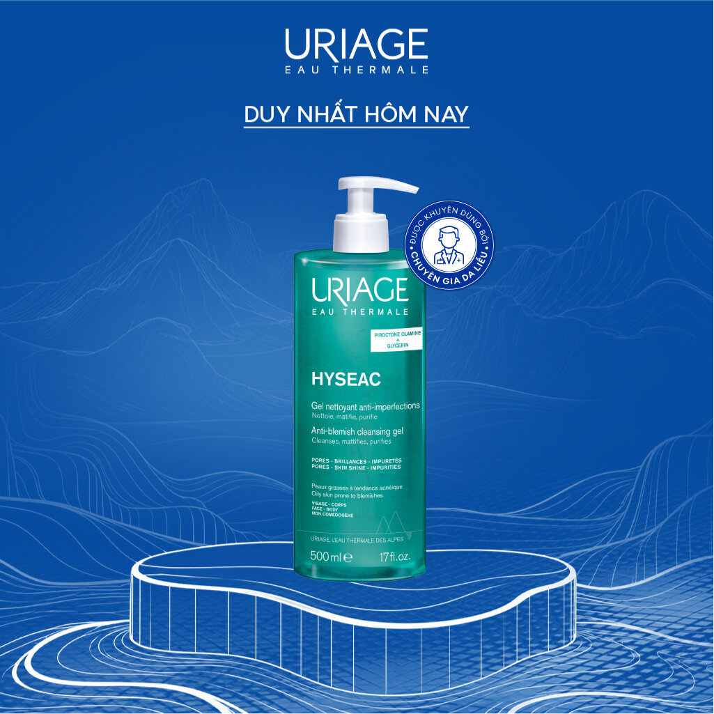 [500ml] Gel rửa mặt ngừa mụn cho da dầu Uriage Hyséac Gel Nettoyant Anti-Imperfect 500ml