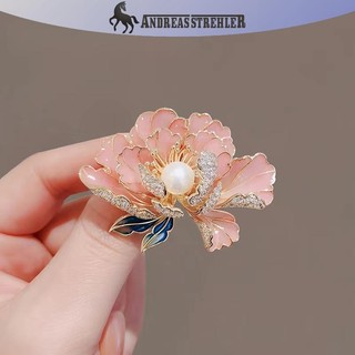 Onetimingfine Thanh Lịch Hoa Mẫu Đơn Đính Kim Cương Giả Thổ Cẩm Dành Cho Nữ Bé Gái Tinh Tế Hồng Xanh Hoa Ngọc Trai Thổ Cẩm Chân Trang Sức Dự Tiệc Quà Tặng VN