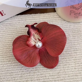 Onetimingfine Ngọt Phalaenopsis Hoa Kẹp Tóc Thời Trang Bohemia Sáng Tạo Thiết Kế Vải Hoa Ngọc Trai Nữ Mũ Đội Đầu VN