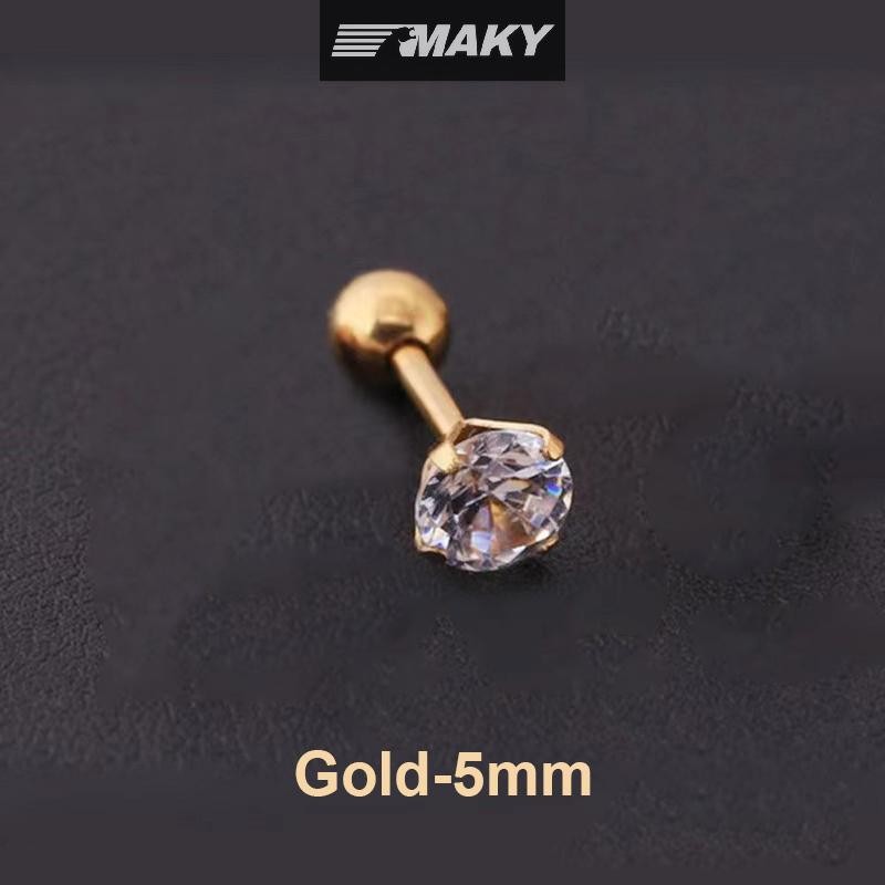 Newwellknownepic 1 Cái 4 Prong Bông Tai Đính Kim Cương Giả Dành Cho Nữ / Nam Tragus Sụn Tiêu Chuẩn Lobe Trang Sức Quà Tặng VN
