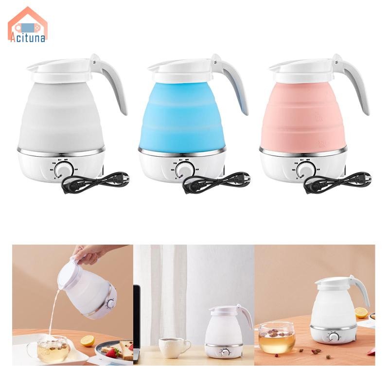 Acutuna Du Lịch Gấp Ấm Siêu Tốc Điện Nồi Hơi Nước 600ml Nhẹ Đun sôi Nhanh Nhỏ Nhỏ Gọn Dễ Dàng Bảo Quản Ấm Trà Có Thể Gập Lại