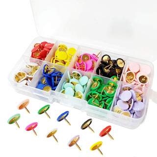 100 Chiếc Màu Flat Thumb Tacks Độ Tròn Nhựa Và Kim Loại Flat Thumb Tacks Cho Văn Phòng Trường Học & Sử Dụng Cá Nhân