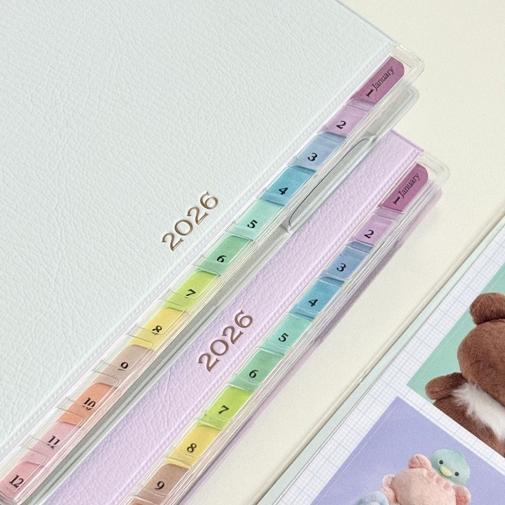 BEABOUT 2026 Planner, Da PU với Lịch Chương trình nghị sự Sách, DIY 220 Trang Danh sách việc cần làm đầy màu sắc Notepad Đồ dùng học tập