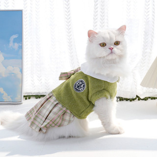 Pet jk Kẻ Sọc Đầm Nhỏ Chó Teddy Chó Mèo Thích Hợp Cho Mùa Thu Đông