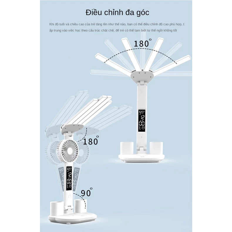 Đèn Học Để Bàn Chống Cận Cao Cấp Với 3 đèn，Đèn LED Để Bàn Đa Năng, đèn học，đèn học chống cận