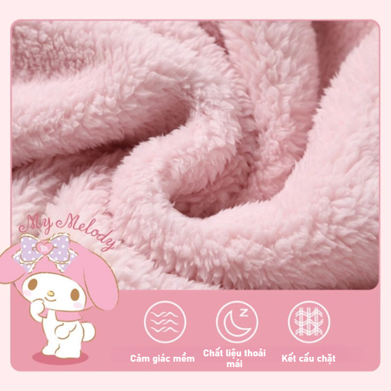 chăn quấn có mũ trùm đầu，sanrio/kuromi/melody/cinnamoroll, tấm chăn ngủ trưa kèm mũ, tấm chăn xỏ vai