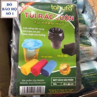 ( SÉT 12 CUỘN ) Túi Rác Tự Phân Hủy - Bao Rác Đen Kích Thước Lớn 55*65 cm