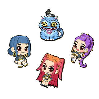 4 Cái / bộ K-POP Hoạt Hình Witch Hunter Đội Hợp Kim Thổ Cẩm Kim Loại Huy Hiệu Túi Quần Áo Trang Trí Pin
