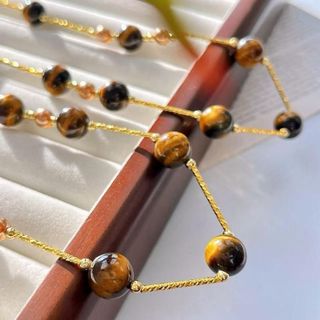 N1122 Vòng Tay, Vòng Cổ, Dây Chuyền, Mix Ngọc Nhân Tạo Và Đá Mắt Hổ Tự Nhiên, Sang Trọng