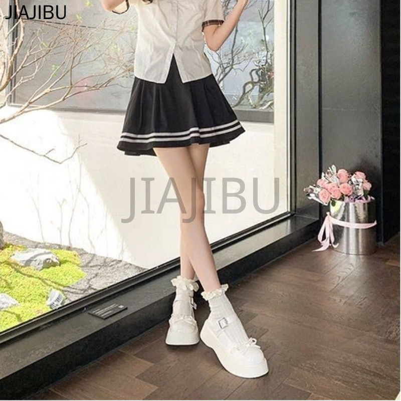 Giày Công Chúa Lolita Đế Mềm Kiểu Dáng Công Chúa JK Nhật Bản Cổ Điển Có Nơ Cho Bé Gái Korean Fashion Non-slip Round Toe Cosplay Platform Mary Jane Doll Shoes Giày Bệt Thường Ngày Chất Lượng Cao Màu Be/đen Phong Cách Đại Học Anh Dành Cho Nữ