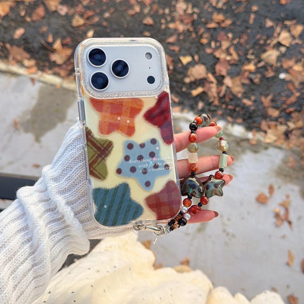 Ốp Lưng Cứng Tương Thích Với iPhone 13 14 14Pro 14ProMax 15 15Pro 15ProMax 16 16Pro 16ProMax 17 17Pro 17ProMax Ốp Họa Tiết Ngôi Sao Lưới