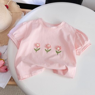 ÁO Thun Cotton Cổ TròN VớI HọA TiếT Hoa Và TôNg MàU Pastel DịU Nhẹ DàNh áO Thun Nữ HàN QuốC