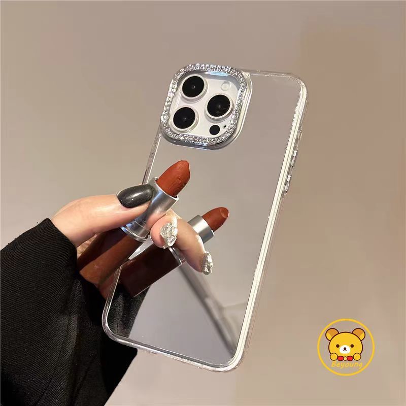 Ốp Gương Mạ Sang Trọng Cho Redmi Note 15 14 14S 13 12 Turbo 12S 12T 11 11S 10 10T 10S 9 9S 9T 8 7 Pro Max Plus SE 5G 4G Khung Kim Cương Ốp Lưng Gương Trang Điểm Vỏ Điện Thoại
