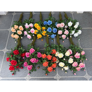 Cây hoa hồng cổ giả cao 90cm – Hoa giả vải trang trí sang trọng, đầy đặn như thật