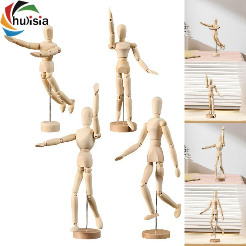 Mô hình rối dành cho nghệ sĩ, Manikin bằng gỗ có khớp nối có thể di chuyển cho bàn làm việc