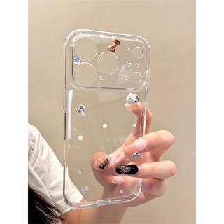 Ốp Điện Thoại Flash Trong Suốt Sang Trọng Kt Cat Cho iPhone17 16 15 14 13 12 11 Pro Max Bảo Vệ Camera Chống Sốc Ốp Lưng Cứng Chống Rơi