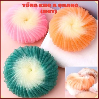 BÔNG TẮM XOẮN ỐC,  Combo 2 Bông Tắm Tạo Bọt Bath Flower (Mix Màu Ngẫu Nhiên) - MA: 8409BONGTAM