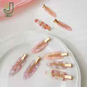 Dụng Cụ Tạo Kiểu Tóc Đơn Giản Màu Hồng Liền Mạch Kẹp Tóc Nữ Acetate Tấm Không Uốn Cong Nổ Kẹp Dubill Kẹp Tóc