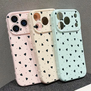 Ốp Điện Thoại Trái Tim Tình Yêu Màu Đen Cho Infinix Hot 60 50 Pro Plus Smart 9 10 Plus GT 30 Pro Vỏ 3D Bên Hình Trái Tim Bóng Màu Kẹo TPU Bảo Vệ Camera Silicon Chống Sốc