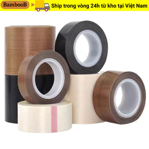 Băng keo PTFE BAMBOOB 10m / cuộn, Băng vải chịu mài mòn nhiệt độ cao, Băng dính sợi thủy tinh cách nhiệt chống nước bền bỉ cho máy hút chân không