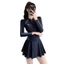 60E5 2023 Phong Cách Mới Đồ Bơi Nữ Phong Cách Thể Thao Váy Phong Cách Một Mảnh Dài Tay Chống Nắng Bơi Cảnh Sát Bao Bụng Ôm Hơn