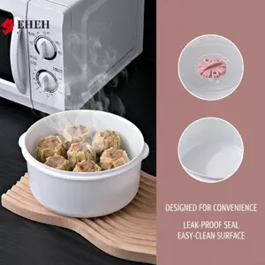 Lò vi sóng Nồi súp đặc biệt có nắp 1 Hộp cơm hấp 3 chiếc để chuẩn bị bữa ăn tiện lợi và bảo quản thực phẩm hàng ngày VN