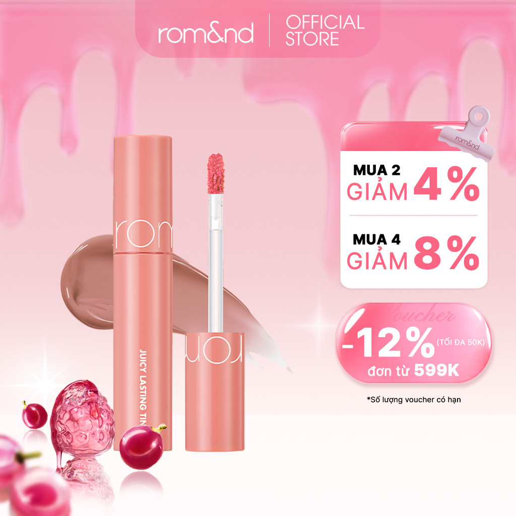 [Rom&nd] Son Tint lì cho môi căng mọng Hàn Quốc Romand Juicy Lasting Tint 5.5g