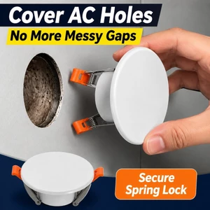 Kẹp lò xo mạnh mẽ Nắp lỗ ống AC Tròn Trắng Trần vách thạch cao Lỗ che khuyết điểm Sửa chữa Neat tại nhà Máy lạnh Mở nắp để sử dụng trong nhà