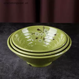 VFZ Chống Phá Vỡ Melamine Mì Bát Hoa Thiện Bát Lớn Súp Nhựa Thực Phẩm Bộ Đồ Ăn Giả Sứ Xanh 7 / 8 / 9 Inch OTE