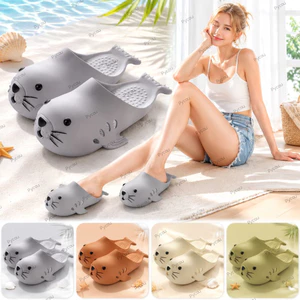 PYCOU Dép Nữ Dễ Thương, Dép Mùa Hè Màu Kẹo Hoạt Hình, Dép Đi Biển Mềm Mại Thực Tế Trong Nhà Ngoài Trời
