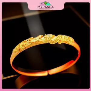 MYPANDA Mới Thời Trang Cát Vàng Mô Phỏng Vòng Tay Nữ Vintage Thanh Lịch Mạ Vàng Trang Trí Đám Cưới Vòng Tay Peaco Dài.