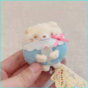 HK1 Sumikko Gurashi Neko Plushie Búp bê sang trọng lòng bàn tay mèo dễ thương với túi nơ màu hồng quyến rũ KH1