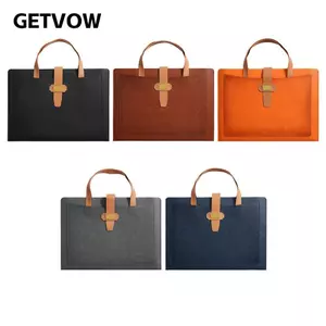 Túi lưu trữ tài liệu GETVOW, Thư mục tệp PU di động, Dung tích lớn bền bỉ Kích thước A4 Túi kinh doanh đơn giản cho văn phòng