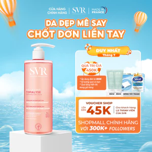Gel làm sạch dịu nhẹ cho da nhạy cảm, da khô và viêm da cơ địa SVR TOPIALYSE Gel Lavant 400ml