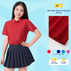 Áo Polo Teen Cổ Ép Có Xẻ Tà thun bé lớn mềm mại thoáng mát TCPO26A001