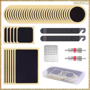 Bộ Miếng Dán Ống 46 Miếng Dán Tự Dính Kim Loại Rasp Và Đòn Bẩy Bộ Dụng Cụ Sửa Chữa Lốp Xe Đạp Ngoài Trời Di Động